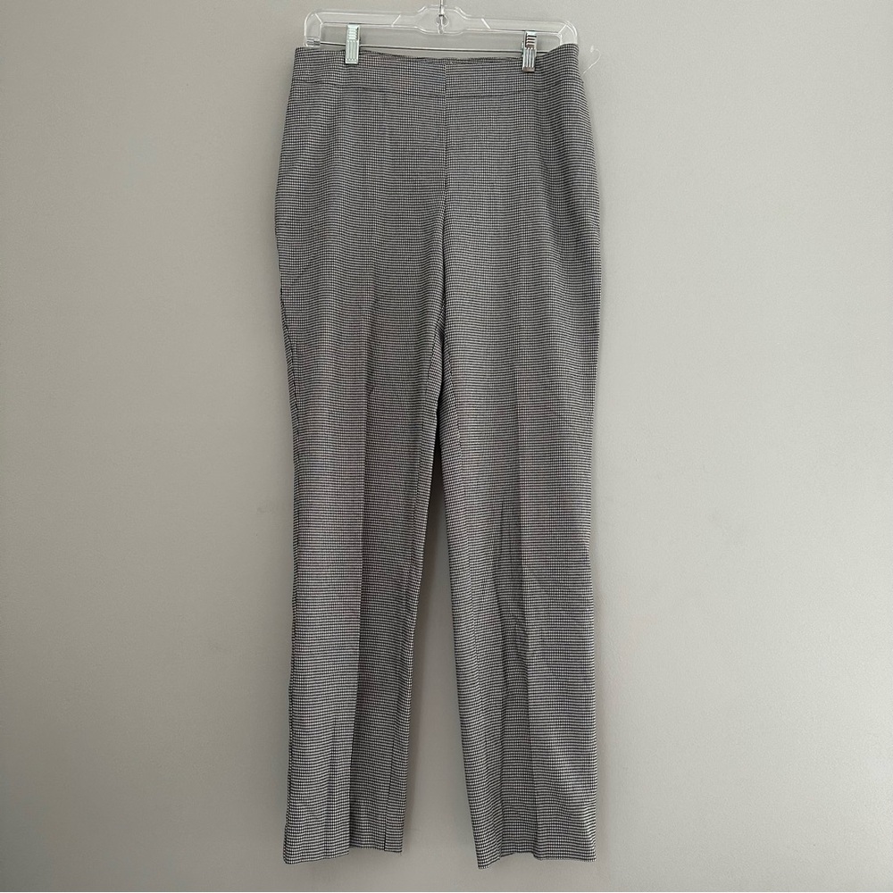 Talbots Heritage Gingham Plaid Gray white black pants trousers slacks